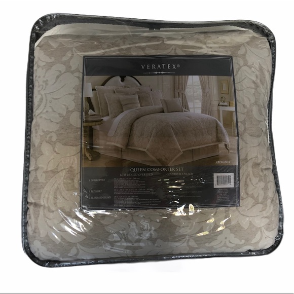 Gold/Tan Patterned Veratex Queen Comforter Set - Picture 3 of 4